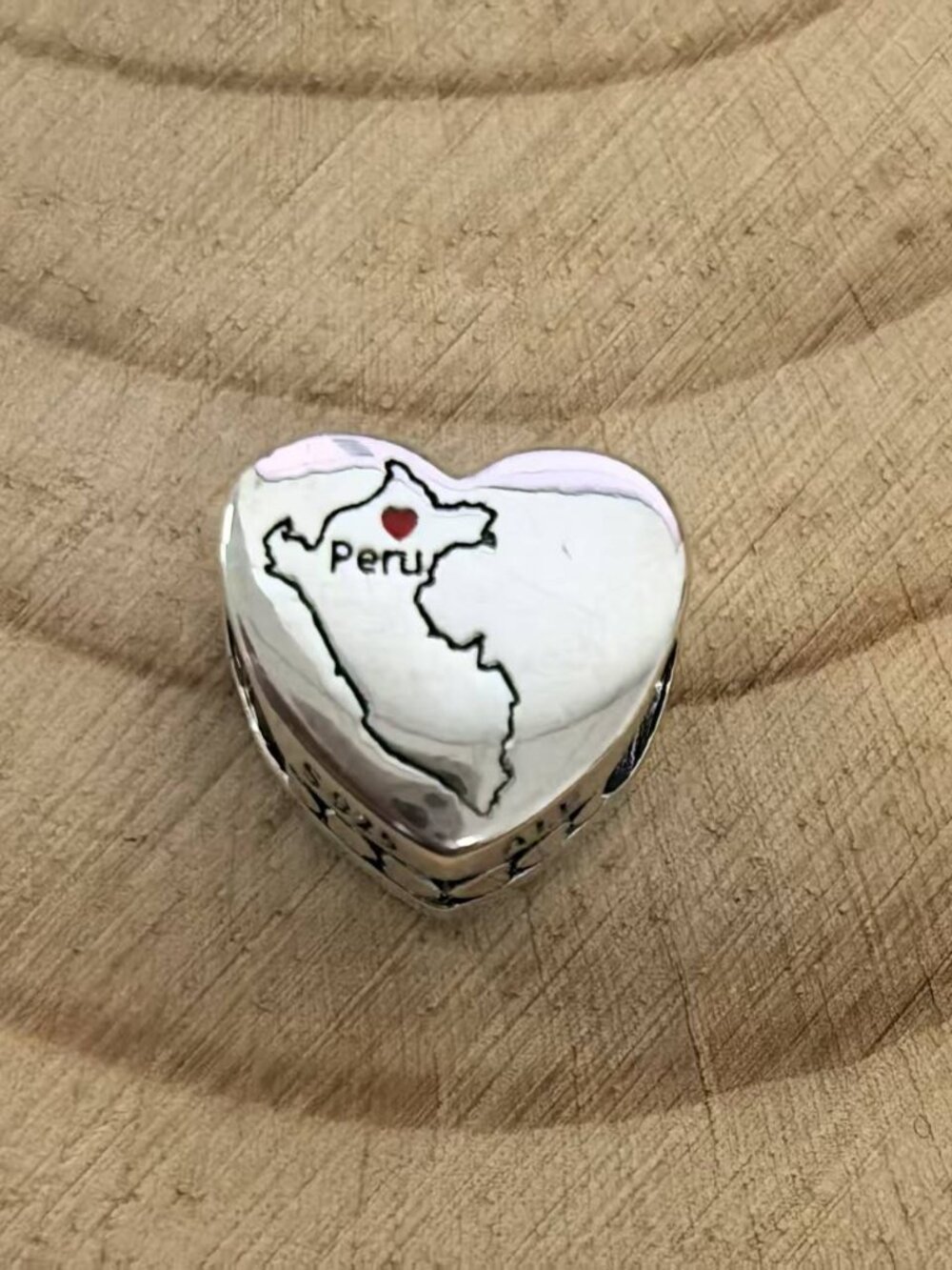 Pandora Peru Exclusive Travel Heart Charm Pendant, S925 Silver Jewelry